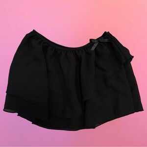 Freestyle Danskin Black Chiffon Dance Ballet Tutu Skirt with Bow - 10/12 Large